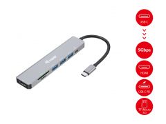 USB-C 7 in 1 Multifunctional Adapter, HDMI 4K/60Hz, USB 3.2 Gen1 x 3 , TF/MICRO SD, 100W USB PD 133494