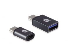 DONN04G USB-C to USB-A/Micro USB OTG Adapter 2-Pack, USB 3.2 Gen 2 10Gbps & 480Mbps, Aluminum Housing