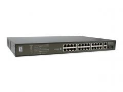 FGP-2831 28-Port-Fast Ethernet-PoE-Switch, 24 PoE-Ausgänge, 2 x Gigabit RJ45, 2 x Gigabit SFP, 802.3at/af PoE, 390W