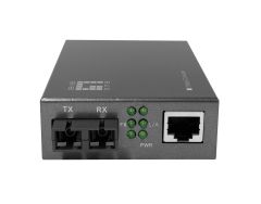 GVM-2002 Smart Gigabit RJ45-SC Media Converter, Single-Mode Fiber, 1310nm, 20km, Compatible with 19-inch rack-mountable chassis