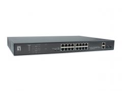 FGP-2031 20-Port-Fast Ethernet-PoE-Switch, 16 PoE-Ausgänge, 2 x Gigabit RJ45, 2 x Gigabit SFP, 802.3at/af PoE, 270W