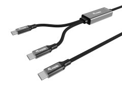 128895 USB-C-auf-C-Y-Ladekabel, 1.5m, PD 140 W, Schwarz