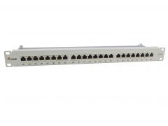 326525 24-Port Cat.6A Geschirmtes Patch Panel, Hellgrau