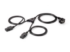 112220 High Quality Power Y-Cable, Schuko to 2 x C13, 1.8m