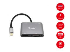 133483 USB-C 5-in-1 Multifunktionsadapter, HDMI, VGA (HD15), 100W USB PD, USB3.0, AUX