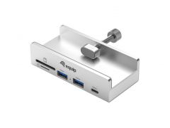 128968 5-ports Clamp USB Hub Reader, 5Gbps,  USB-A x 2, USB-C x 1, SD x 1, TF x 1