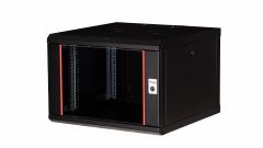 Equip Pro Mount 19" Wall Mounted Network Cabinet, 07U, 600x600mm, with Glass Door, Removable and Lockable Panels, Assembled, RAL9005 Black