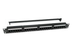 135426 24-Port Cat.6 Ungeschirmtes Patch Panel, Schwarz