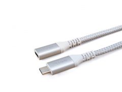 128375 USB 3.2 Gen 2 C zu C Verlängerungskabel, 0,5 m, M/F, 4K/60Hz, 10 Gbps, Weiß