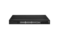 IGS-2128  Hilbert 28-Port Industrial Gigabit Smart Lite Switch, 24x Gigabit RJ45, 4x SFP/RJ45 Combo