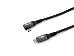 128891 USB 2.0 C auf C 90° abgewinkeltes Kabel, M/M 1,0m, PD 100W, Schwarz