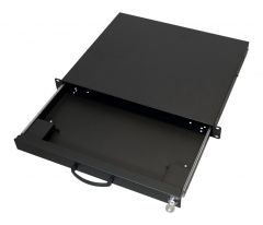 260420 Empty19" Keyboard/Mouse Drawer telescopic and lockable, 1U, blakc RAL9005