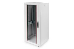 Equip Basic Flex 19" Gabinete de Red Independiente, 26U, 600x600mm, con Puerta de Cristal, Paneles Extraíbles y con Cerradura, Montado, RAL7035 Gris