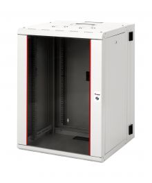 Equip Pro Mount 19" Wall Mounted Double Sections Network Cabinet, 16U, 600x600mm, with Glass Door, Removable and Lockable Panels, Assembled, RAL7035 Grey