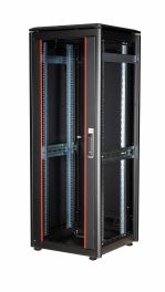 Equip Dynamic Flex 19" Gabinete de Red Independiente, 32U, 600x600mm, con Puerta de Cristal, Paneles Extraíbles y con Cerradura, Ensamblado, RAL9005 Negro