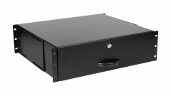 CAJÓN CON CERRADURA EQUIP 19', 3U, RAL9005 NEGRO