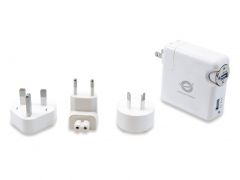CUSBCHARKIT Combo de cargador universal de pared y coche USB de viaje de 2 puertos y 15,5 W, USB-A x 2, enchufes intercambiables para EE. UU., Reino Unido, Australia y UE