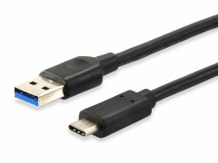 12834107 USB 3.2 Gen 1 C auf A Kabel, M/M,  1.0m, 5Gbps, Schwarz