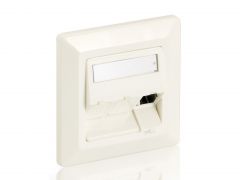 761304 3-Port German Faceplate, Pure White