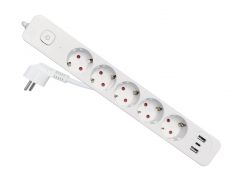 245555 5-fach Steckdosenleiste mit 3 USB-Anschlüssen (1x USB-C + 2x USB-A)