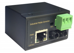 IEC-4002, RJ45 to ST Fast Ethernet Industrial Media Converter, Multi-Mode Fiber, 1310nm, 2km, -40°C to 75°C