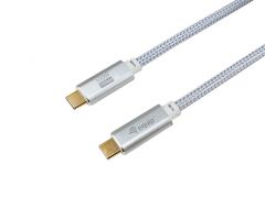 128358 USB 3.2 Gen 2 C-auf-C-Kabel, M/M, 2,0m, PD100W , 4K/60Hz, 10Gbps, Weiß