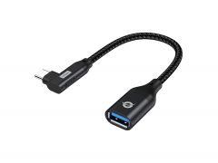 ABBY19B USB-C 90° en ángulo a USB 3.2 Gen 2 Adaptador OTG, 10Gbps