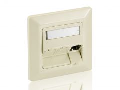 760304 3-Port German Faceplate For Keystone Jack, Pearl White