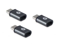 DONN05G Paquete de 3 adaptadores USB-C a MicroUSB OTG, 480Mbps
