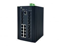 IGU-2072  20-Port L2 Plus Managed Industrial Switch, 8 x 1GbE RJ45, 8 x 1GbE SFP, 4 x 1/2.5GbE SFP, DIN-Rail, -40°C to 80°C
