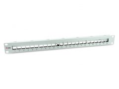 769326 24-Port Keystone Geschirmtes Patchpanel, Hellgrau