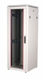 Gabinete de red independiente Equip Dynamic Flex de 19", 32U, 600x600 mm, con puerta de vidrio, paneles extraíbles y con cerradura, ensamblado, gris RAL7035