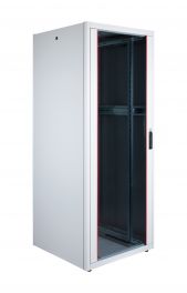Equip Basic Flex 19" Freistehender Serverschrank, 42HE, 800x800mm, mit Glastür, herausnehmbare und abschließbare Paneele, montiert, RAL7035 Grau
