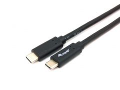 128347 USB 3.2 Gen 1 C auf C Kabel, M/M,  2.0m, PD 60W,  5Gbps, Schwarz