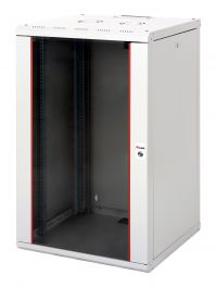 Equip Pro Mount 19" Netzwerkschrank für Wandmontage, 20HE, 600x600mm, mit Glastür, abnehmbare und abschließbare Paneele, montiert, RAL7035 Grau