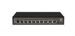 FGP-1031 10-Port Fast Ethernet PoE Switch, 2 x Uplink Gigabit RJ45, 8 PoE Outputs, 120W PoE Power Budget