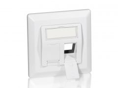 761303 2-Port German Faceplate,  Pure White