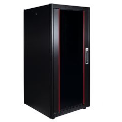 Equip Basic Flex 19" Armario de Red Independiente, 22U, 600x600mm, con Puerta de Cristal, Paneles Extraíbles y con Cerradura, Montado, RAL9005 Negro