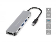 DONN02G Estación de acoplamiento 6 en 1 USB 3.2 Gen 1, USB-A x 2, USB PD, HDMI, SD, TF/MicroSD
