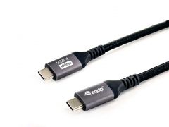  128383 USB 4 Gen 3 C zu C Kabel, M/M, 2,0 m, PD3.1 240W, 8K/60Hz, 40 Gbps, Schwarz.