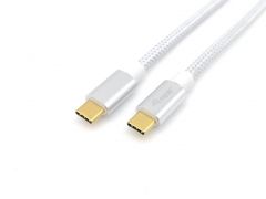 128355 USB 3.2 Gen 2 C auf C Kabel, M/M, 0.5m PD100W , 4K/60Hz, 10Gbps, Weiß