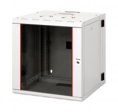 Equip Pro Mount 19" Wall Mounted Double Sections Network Cabinet, 12U, 600x600mm, with Glass Door, Removable and Lockable Panels, Assembled, RAL7035 Grey