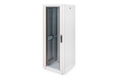 Equip Basic Flex 19" Freistehender Netzwerkschrank, 32HE, 600x600mm, mit Glastür, abnehmbaren und abschließbaren Blenden, montiert, RAL7035 Grau
