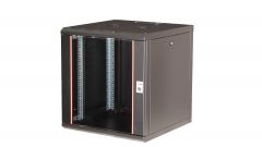 Equip Pro Mount 19" Wall Mounted Network Cabinet, 12U, 600x600mm, with Glass Door, Removable and Lockable Panels, Assembled, RAL9005 Black